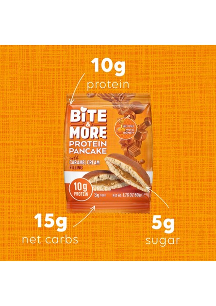 Bite & More Proteinli Pankek Karamelli (50G X12 Adet)