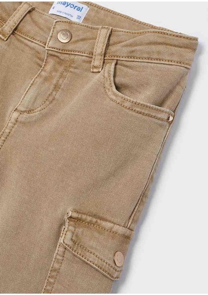 Kışlık Kız Çocuk Kargo Pantolon - Kahve