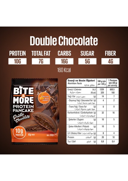 Bite & More Proteinli Pankek Duble Çikolatalı (50G X12 Adet)