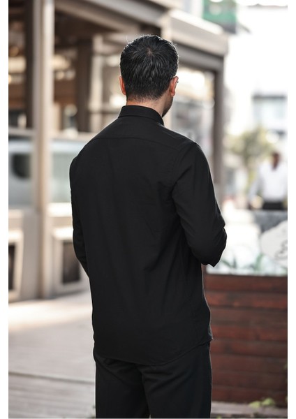 Erkek Beyaz Slim Fit Dar Kesim Düğmeli Yaka Keten Görünümlü %100 Pamuk Flamlı Gömlek