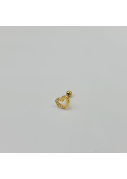 Kalp Taşlı Celik Tragus Helix Kıkırdak Piercing