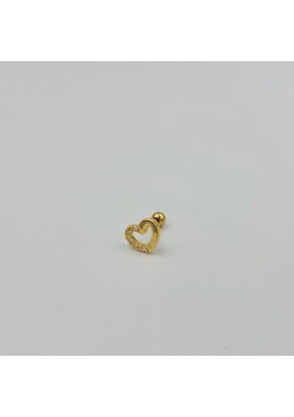 Kalp Taşlı Celik Tragus Helix Kıkırdak Piercing