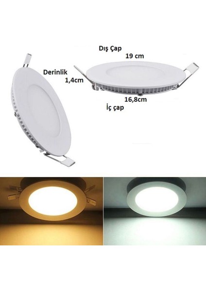 15 Watt Panel LED CT-5148 Beyaz Işık Alüminyum Kasa