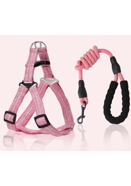 Köpek Tasması (M) 0.8cm - Orta Boy Köpek Tasması - Göğüs Kemerli, Tutma Saplı Ayarlanabilir Yaka Bağı