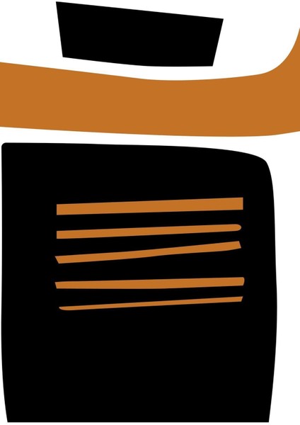 Turuncu-Siyah-Krem Soyut Şekil Kombin |Çerçeveli Cam Tablo 2li Dikey modelleri