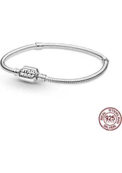 Star Wars Moments Kıvrımlı Zincirli Klipsli Bileklik 925 Ayar Gümüş