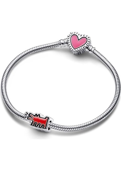 Keith Haring™ x Moments Radiant Heart Zincir Bileklik 925 Ayar Gumus indirimleri