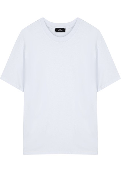 Erkek Basıc Heavy Weıght T-Shırt Kompakt Pamuklu Oversize T-Shirt. Bisiklet Yaka ve Kısa Kollu