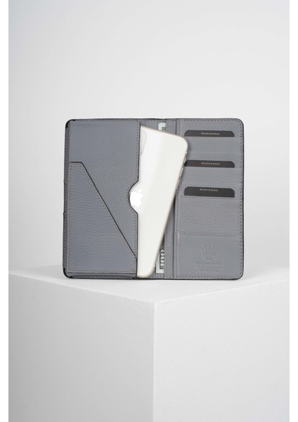 ELEGANT GRİ HAKİKİ DERİ TELEFON CÜZDANI fiyatları