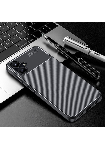 Samsung Galaxy A06 Uyumlu Kılıf Karbon Tasarım Kamera Korumalı Silikon Telefon Kılıfı Kapak fiyatları