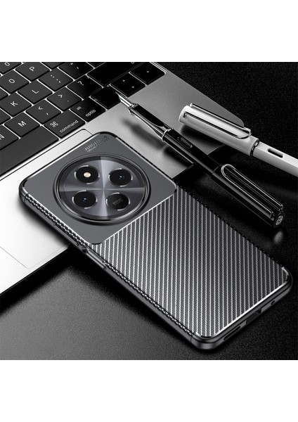 Xiaomi Redmi 14C Uyumlu Kılıf Karbon Tasarım Kamera Korumalı Silikon Telefon Kılıfı Kapak