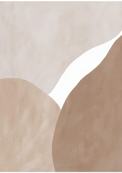 Krem-Beyaz-Bej Soyut Abstract Kombin 1 |Çerçeveli Cam Tablo 2li Dikey
