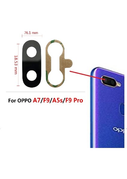 Oppo Ax7 Arka Kamera Camı Lens Yapışkanlı