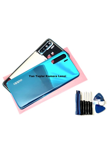 Oppo A91 Kasa Arka Pil Batarya Kapağı (Tamir Seti) Mavi