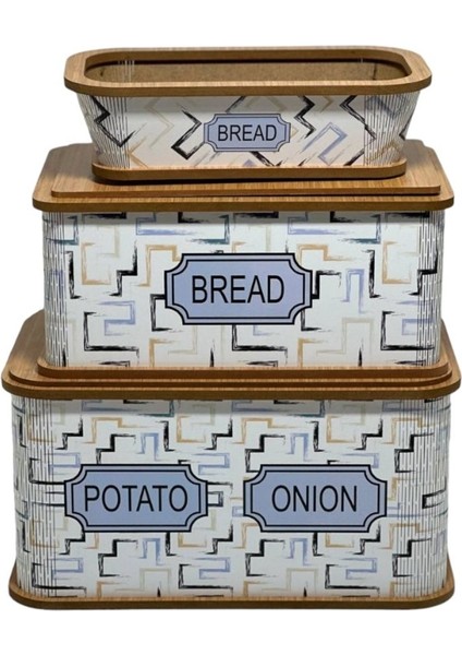 Çok Amaçlı Ahşap Patates Soğan Sepeti Ekmek Sepeti