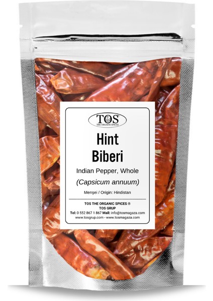 TOS The Organic Spices Hint Biberi 250 gr