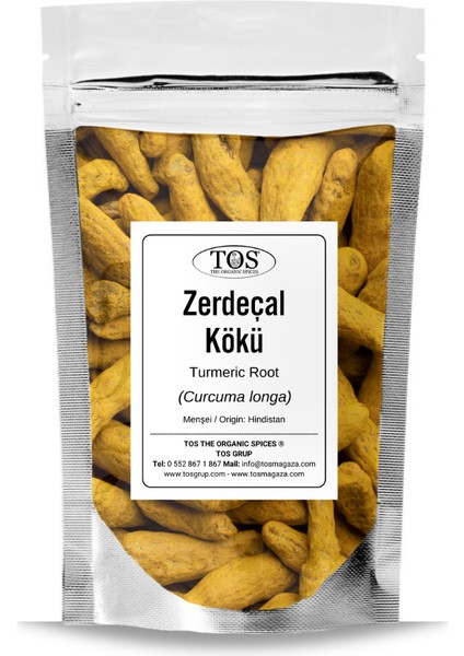 TOS The Organic Spices Zerdeçal Kökü 500 gr