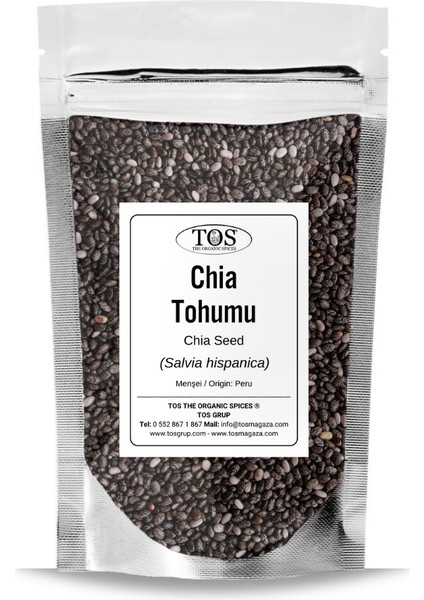 Chia Tohumu 500 gr (1. Kalite) Salvia Hispanica / Chia Seeds