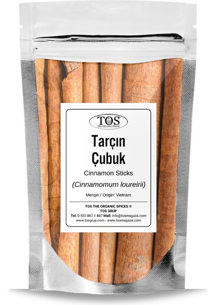 TOS The Organic Spices Tarçın Çubuk, Vietnam 500 gr