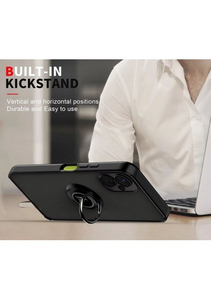 Huawei Pura 70 Kılıf Yüzüklü Standlı Extra Darbe Emici Silikon Kapak - Siyah fırsatları