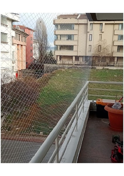 2X10 Metre Kedi Filesi Balkon Filesi Sık Dokuma Kalın Kuş Filesi 2 Milim