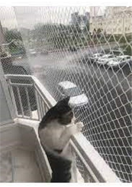 2X15 Metre Kedi Filesi Balkon Filesi Sık Dokuma Kalın Kuş Filesi 2 Milim