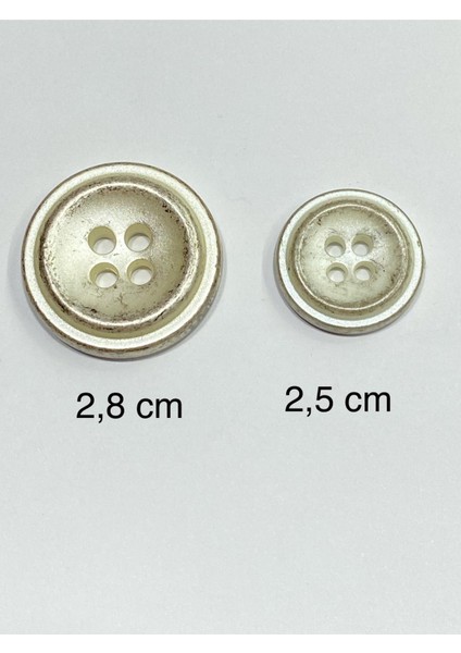 Italyan Sedef Boyalı Eskitme Düğme Seti / Kaban Mont Düğmesi /4+4 Set