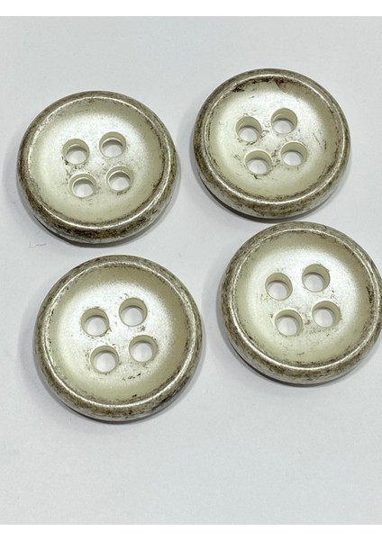 Italyan Sedef Boyalı Eskitme Düğme Seti/ Kaban Hırka Düğmesi / 4 Lü Set / 3,8 cm