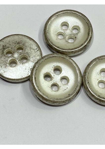 Italyan Sedef Boyalı Eskitme Düğme Seti/ Kaban Hırka Düğmesi / 4 Lü Set / 3,8 cm