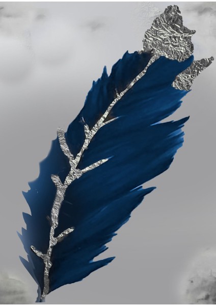 Lacivert-Gri Kombini Tüyler 2 |Çerçeveli Cam Tablo 2li Dikey modelleri