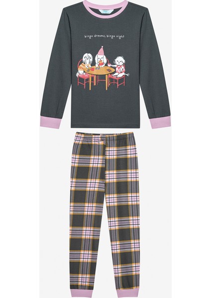 Kız Çocuk Bingo 2li Çok Renkli Pijama Takımı