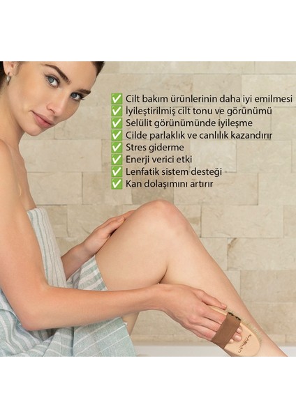 %100 Doğal Beyaz At Kılı Selülit Fırçası ve 2 Adet Doğal Kabaklif Yüz Peeling