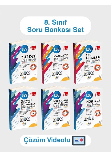 8. Sınıf Soru Bankası Set (Video Çözümlü) 2024-2025