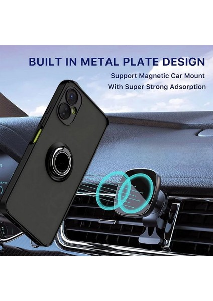 Infinix Note 40 Pro Plus 5G Kılıf Yüzüklü Standlı Extra Darbe Emici Sert Silikon Kapak - Lacivert