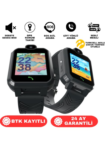 INO20 Akıllı Çocuk Saati Sim Kartlı ve Gps Konum Özellikli (Btk Kayıtlı-Yerli Üretim)