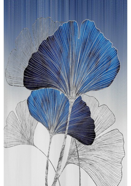 |Lacivert-Gümüş Kombini Sonsuzluk Çiçek Ve Orta 2|Çerçeveli Temperli Cam Tablo 2li Dikey modelleri