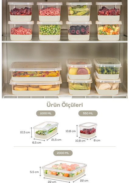 4 Parça 2000 ml Silikon Tabanlı Derin Dondurucu - Difriz Saklama Kabı Gri