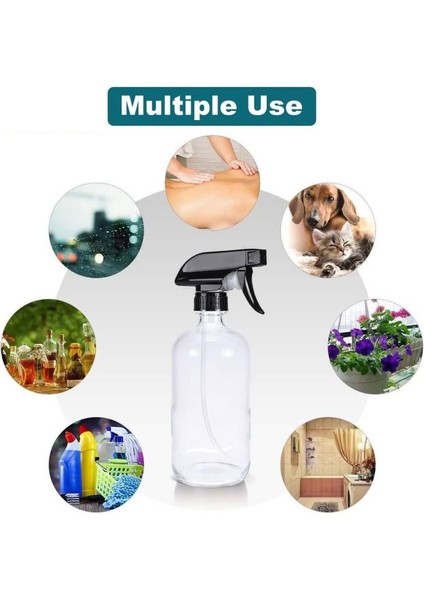 1 Litre Fonksiyonlu Şeffaf Sprey Şişesi 1000 ml Tetikli Sprey Bidonu Su Kabı Berber Fısfısı Boş Şişe