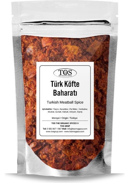 TOS The Organic Spices Türk Köfte Baharatı 500 gr Turkish Meatball Spice Blend - Premium Quality | Baharat Karışımı