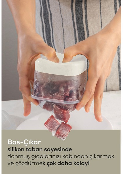 10 Parça Silikon Tabanlı Derin Dondurucu - Difriz Saklama Kabı Gri fiyatları