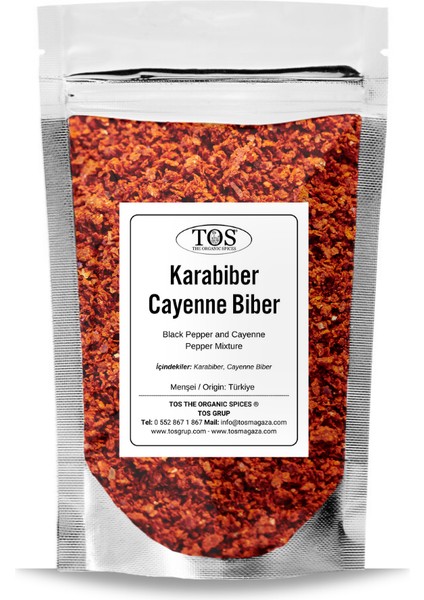 Karabiber ve Cayenne Biber Karışımı 250 gr Black Pepper And Cayenne Pepper Blend - Premium Quality