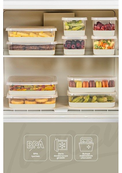 10 Parça Silikon Tabanlı Derin Dondurucu - Difriz Saklama Kabı Gri fırsatları