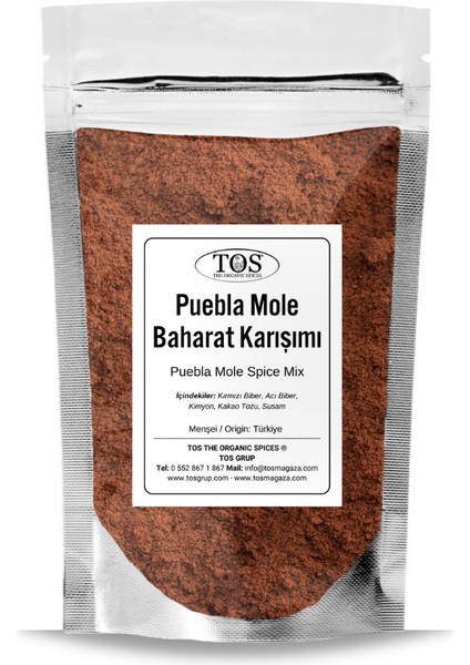 TOS The Organic Spices Puebla Mole Baharat Karışımı 100 gr Puebla Mole Spice Blend - Premium Quality | Baharat Karışımı