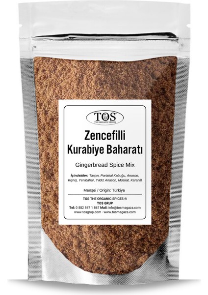 TOS The Organic Spices Zencefilli Kurabiye Baharatı V2 100 gr Gingerbread Spice V2 - Premium Quality | Baharat Karışımı