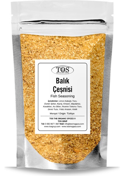 TOS The Organic Spices Balık Çeşnisi 100 gr Fish Seasoning - Premium Quality | Baharat Karışımı