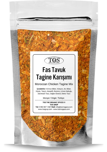 TOS The Organic Spices Fas Tavuk Tagine Karışımı 500 gr Moroccan Chicken Tagine Blend - Premium Quality | Baharat Karışımı