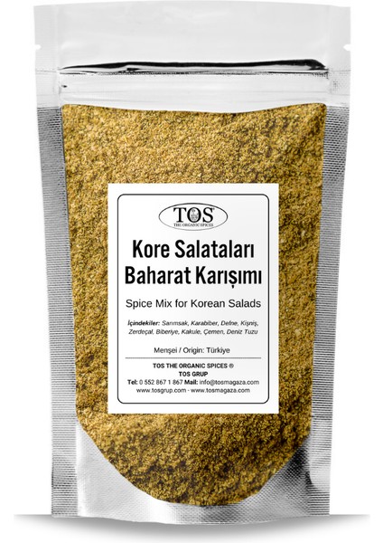 TOS The Organic Spices Kore Salataları Için Baharat Karışımı 100 gr Korean Salad Spice Blend - Premium Quality