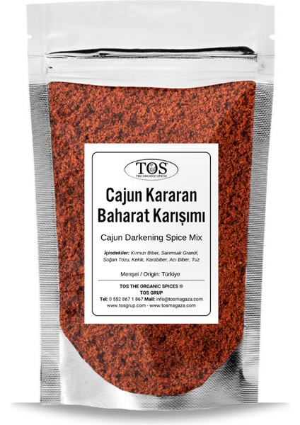 TOS The Organic Spices Cajun Kararan Baharat Karışımı 100 gr Cajun Blackening Spice Blend - Premium Quality