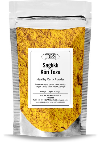 TOS The Organic Spices Sağlıklı Köri Tozu 100 gr Healthy Curry Powder - Premium Quality | Baharat Karışımı