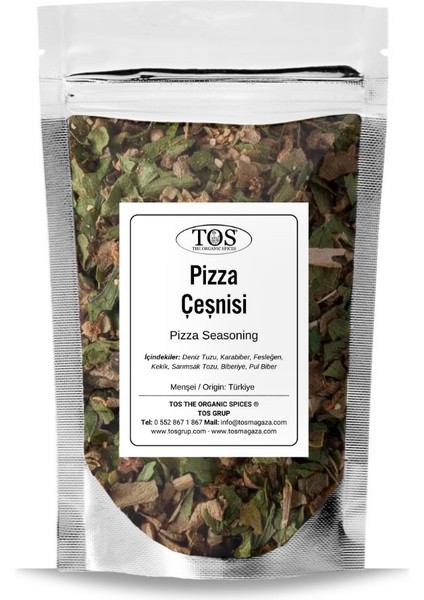 TOS The Organic Spices Pizza Çeşnisi 250 gr Pizza Seasoning  - Premium Quality  | Baharat Karışımı